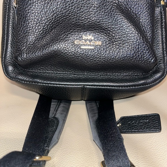 Coach mini backpack purse (black leather with gold detail) - Picture 2 of 11